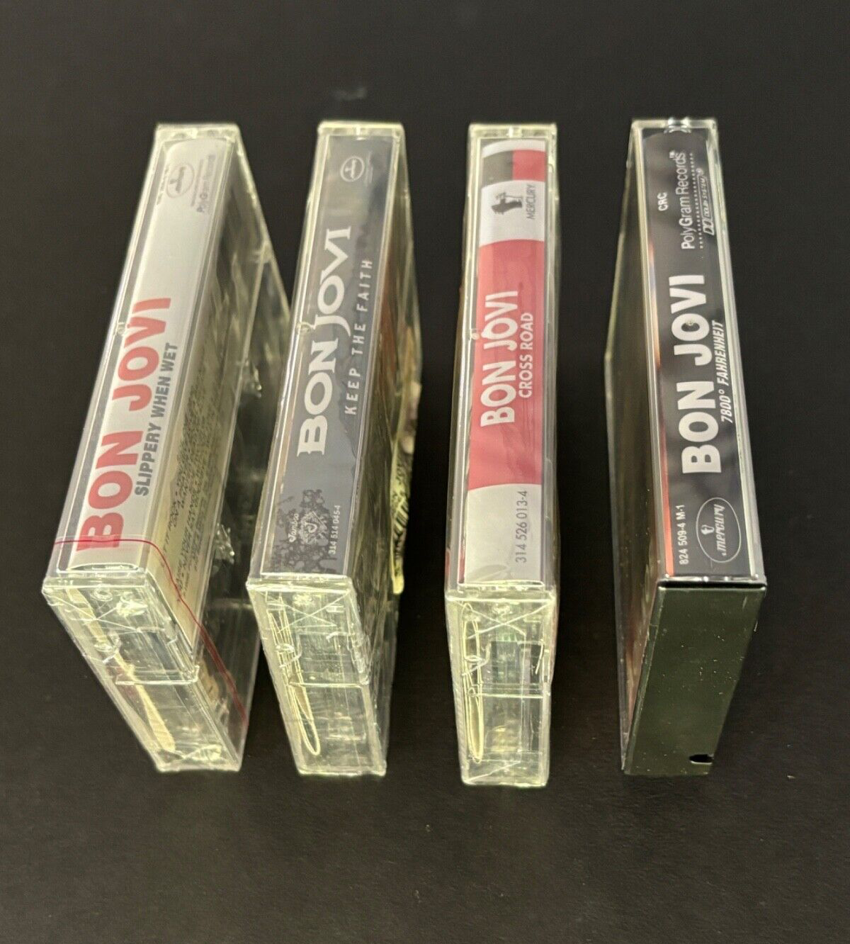 BON JOVI (4) CASSETTES: 3 SEALED (incl. slippery when wet) + 1 OPEN CASSETTE LOT