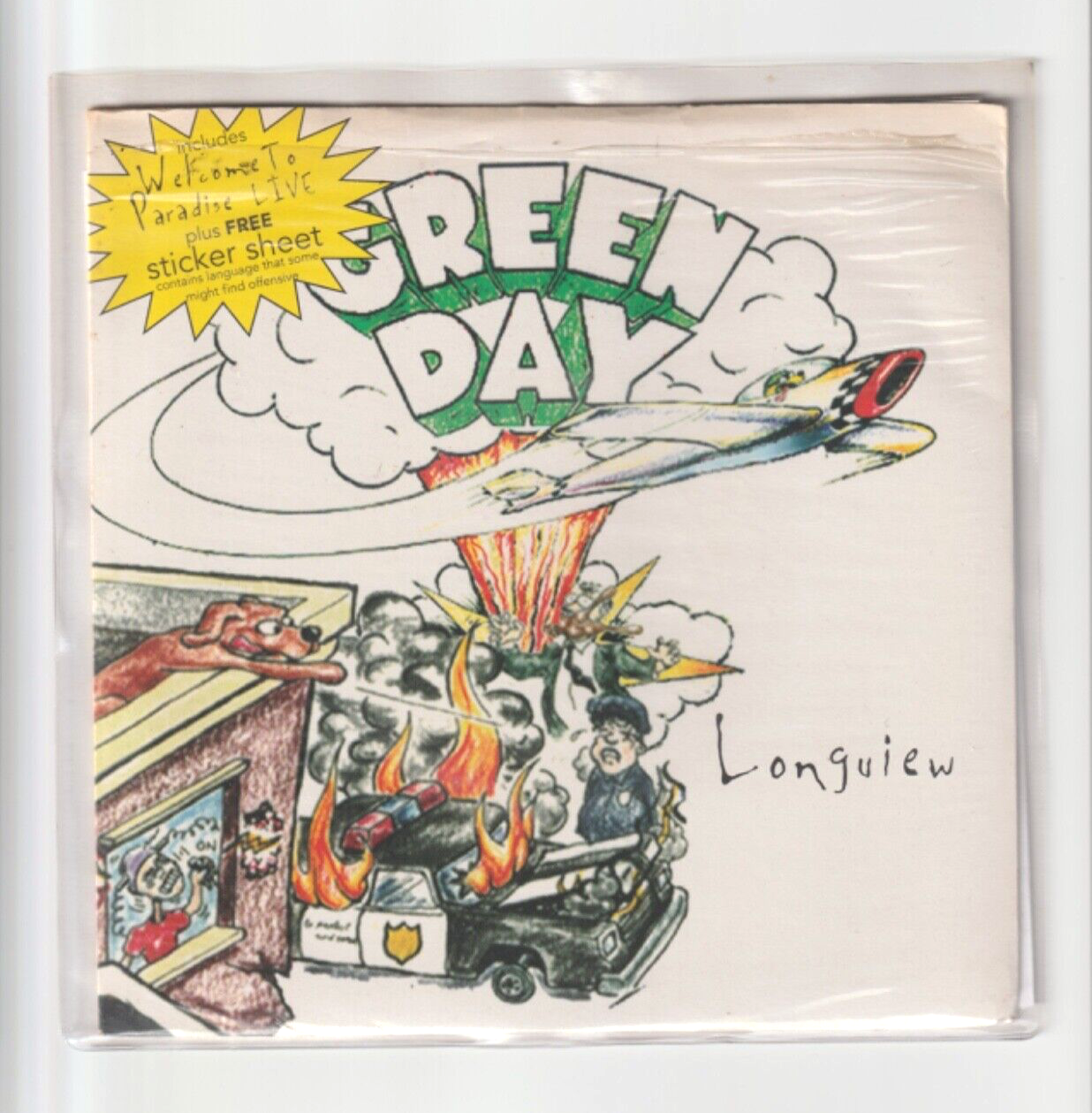 GREEN DAY longview 1995 UK 7” 45 RPM IN SHRINK W/DOOKIE STICKERS