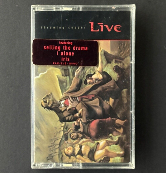 LIVE throwing copper SEALED 1994 U.S. CASSETTE W/HYPE STICKER