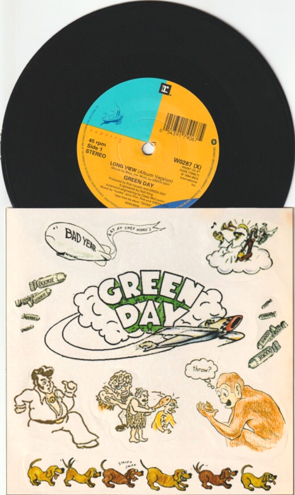 GREEN DAY longview 1995 UK 7” 45 RPM IN SHRINK W/DOOKIE STICKERS