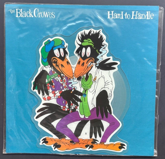 THE BLACK CROWES hard to handle 1991 UK 7” SHAPED PICTURE DISC W/DISPLAY PLINTH