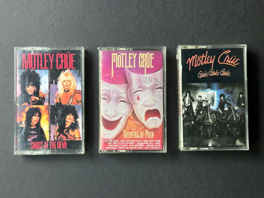 MOTLEY CRUE LOT OF (3) SEALED U.S. CASSETTES *SEE DESCRIPTION*