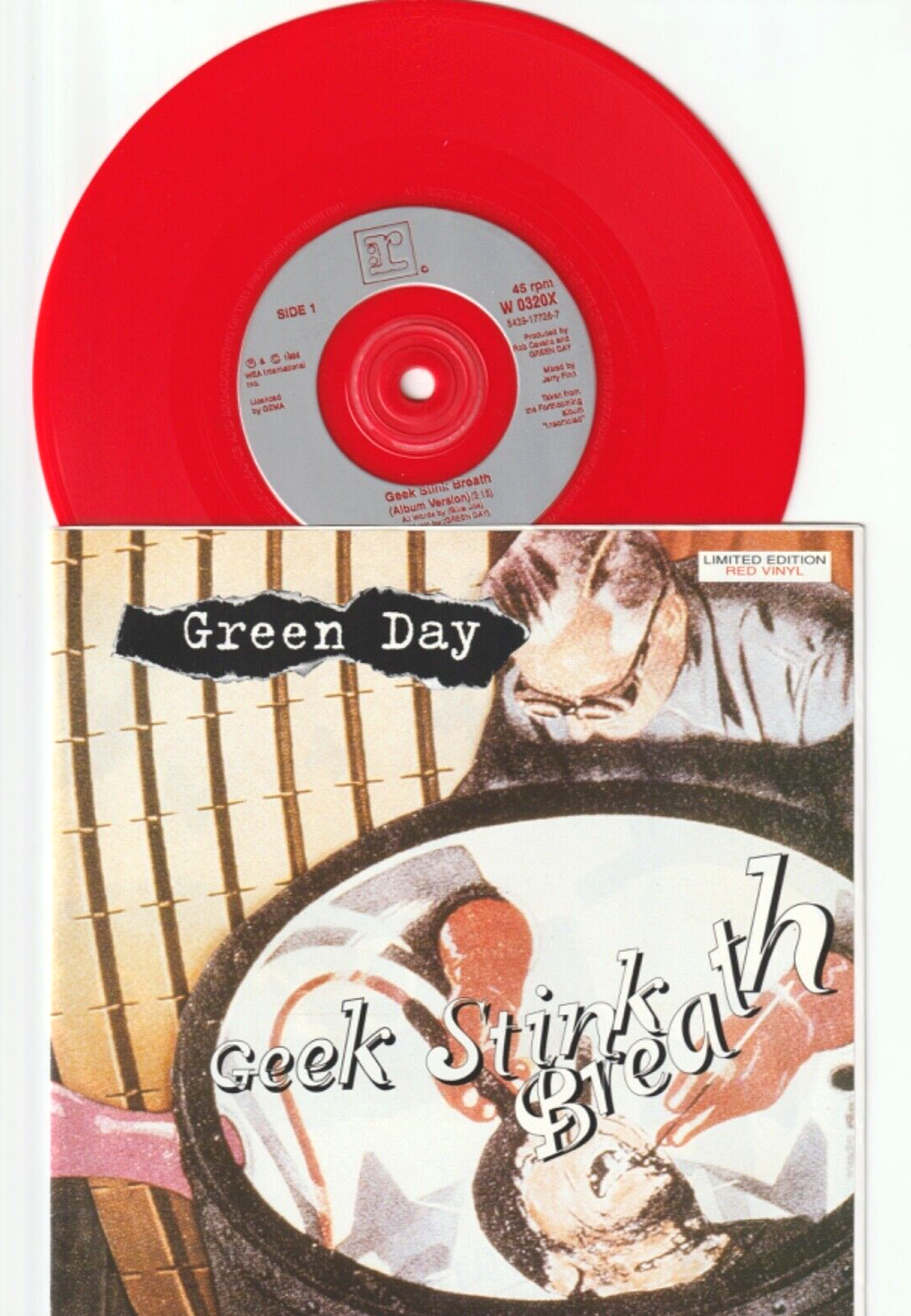 GREEN DAY geek stink breath | insomniac 1995 UK LIMITED EDITION RED VINYL 7"