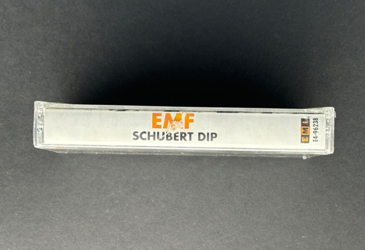 EMF schubert dip w/“unbelievable" SEALED © 1991 U.S. CASSETTE W/HYPE STICKER