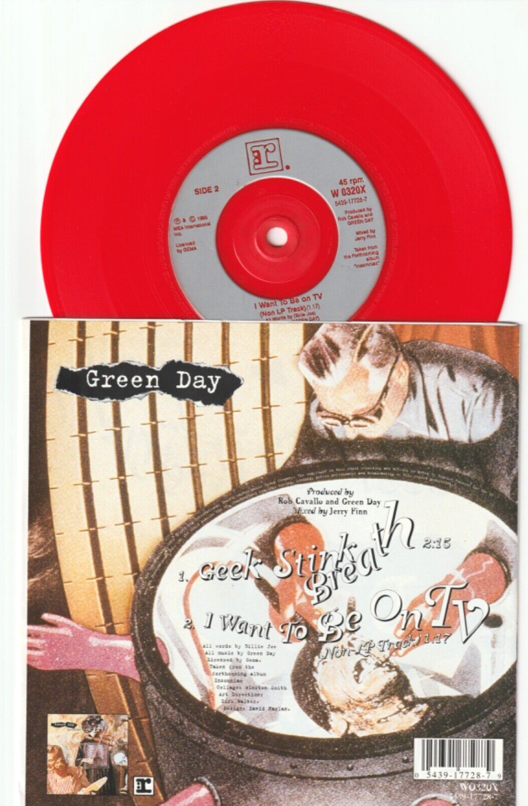 GREEN DAY geek stink breath | insomniac 1995 UK LIMITED EDITION RED VINYL 7"