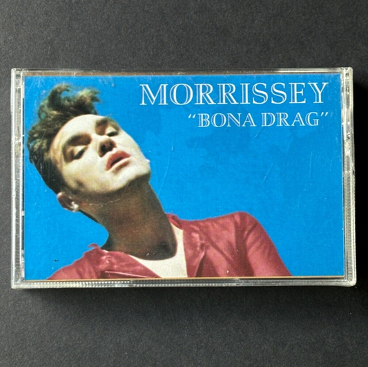 MORRISSEY bona drag | suedehead SEALED 1990 U.S. CASSETTE + VINTAGE STICKER